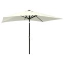 PARASOL OGRODOWY Z LED I STALOWYM SŁUPKIEM PIASKOWY 2X3 M