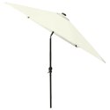 PARASOL OGRODOWY Z LED I STALOWYM SŁUPKIEM PIASKOWY 2X3 M