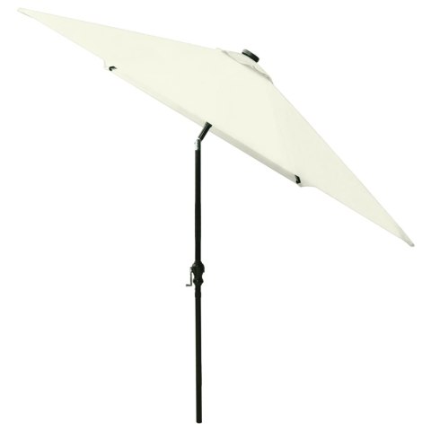 PARASOL OGRODOWY Z LED I STALOWYM SŁUPKIEM PIASKOWY 2X3 M