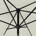 PARASOL OGRODOWY Z LED I STALOWYM SŁUPKIEM PIASKOWY 2X3 M