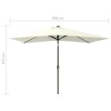 PARASOL OGRODOWY Z LED I STALOWYM SŁUPKIEM PIASKOWY 2X3 M