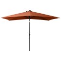 PARASOL OGRODOWY Z LED I STALOWYM SŁUPKIEM TERAKOTA 2X3 M