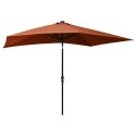 PARASOL OGRODOWY Z LED I STALOWYM SŁUPKIEM TERAKOTA 2X3 M