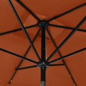 PARASOL OGRODOWY Z LED I STALOWYM SŁUPKIEM TERAKOTA 2X3 M