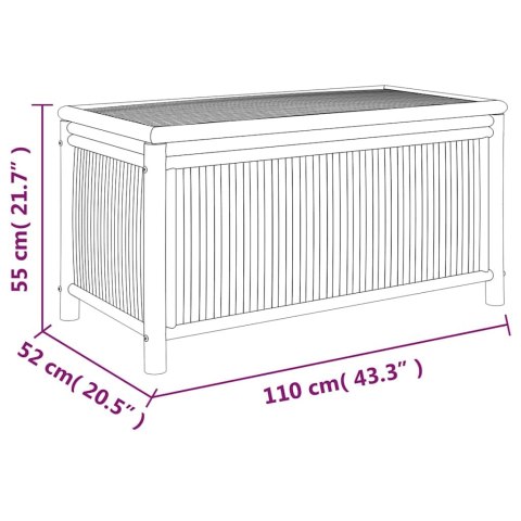 SKRZYNIA OGRODOWA 110X52X55CM BAMBUS