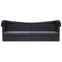 SOFA OGRODOWA Z ZADASZENIEM POLIRATTAN CZARNA