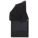SOFA OGRODOWA Z ZADASZENIEM POLIRATTAN CZARNA
