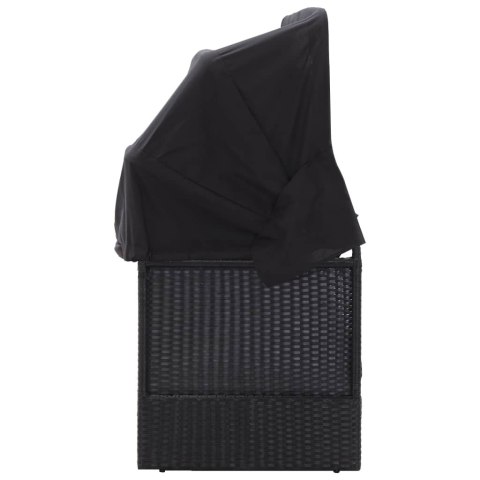 SOFA OGRODOWA Z ZADASZENIEM POLIRATTAN CZARNA