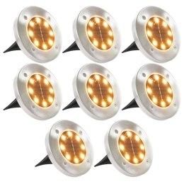 SOLARNE LAMPY GRUNTOWE 8 SZT. CIEPŁE BIAŁE LED