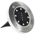 SOLARNE LAMPY GRUNTOWE 8 SZT. CIEPŁE BIAŁE LED