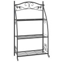 STOJAK NA KWIATY CZARNY 56X30X96CM STAL
