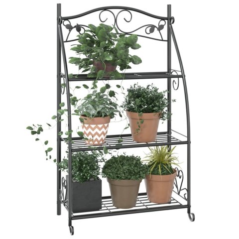 STOJAK NA KWIATY CZARNY 56X30X96CM STAL