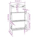 STOJAK NA KWIATY CZARNY 56X30X96CM STAL