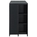 STOLIK BAROWY Z PÓŁKĄ CZARNY 120X60X110CM POLIRATTAN