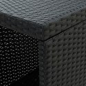 STOLIK BAROWY Z PÓŁKĄ CZARNY 120X60X110CM POLIRATTAN