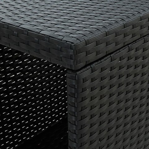 STOLIK BAROWY Z PÓŁKĄ CZARNY 120X60X110CM POLIRATTAN