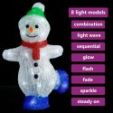 ŚWIĄTECZNA AKRYLOWA FIGURKA BAŁWANA Z LED 30CM WEWN./ZEWN.