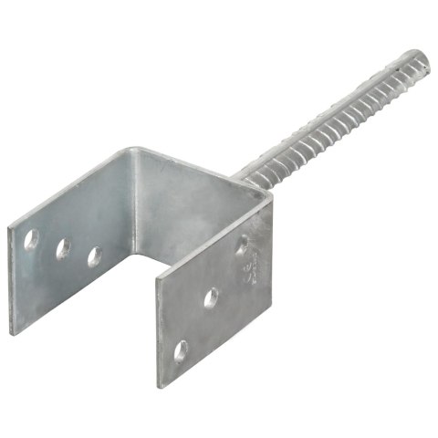 KOTWY DO SŁUPKÓW 6 SZT. SREBRNE 8X6X30CM STAL