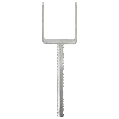 KOTWY DO SŁUPKÓW 6 SZT. SREBRNE 8X6X30CM STAL