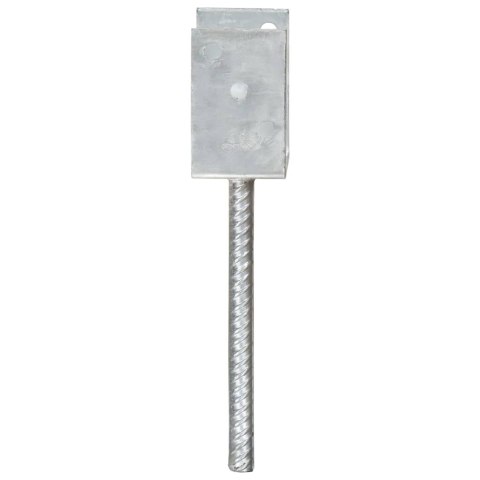 KOTWY DO SŁUPKÓW 6 SZT. SREBRNE 8X6X30CM STAL