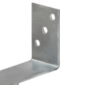 KOTWY DO SŁUPKÓW 6 SZT. SREBRNE 8X6X30CM STAL