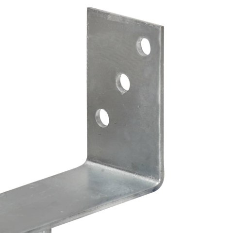 KOTWY DO SŁUPKÓW 6 SZT. SREBRNE 8X6X30CM STAL