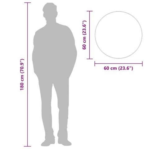 LUSTRO ŚCIENNE SREBRNE Ø 60CM OKRĄGŁE