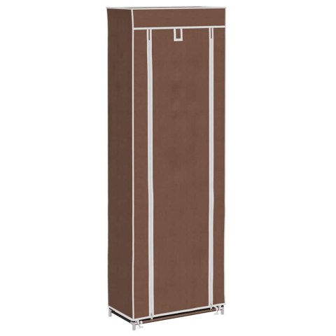 MATERIAŁOWA SZAFKA NA BUTY Z OSŁONĄ 57X29X162CM BRĄZOWA