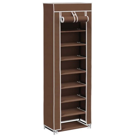 MATERIAŁOWA SZAFKA NA BUTY Z OSŁONĄ 57X29X162CM BRĄZOWA