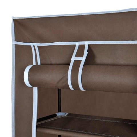 MATERIAŁOWA SZAFKA NA BUTY Z OSŁONĄ 57X29X162CM BRĄZOWA