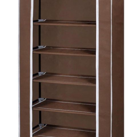 MATERIAŁOWA SZAFKA NA BUTY Z OSŁONĄ 57X29X162CM BRĄZOWA