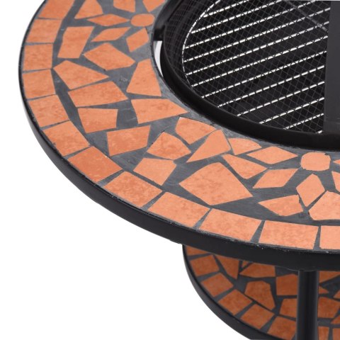 MOZAIKOWE PALENISKO ZE STOLIKIEM TERAKOTA 68CM CERAMIKA
