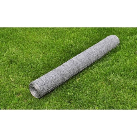 OGRODZENIE Z SIATKI STAL GALWANIZOWANA 25X0,5 M SREBRNE