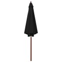 PARASOL OGRODOWY NA DREWNIANYM SŁUPKU 300X258CM CZARNY