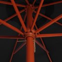 PARASOL OGRODOWY NA DREWNIANYM SŁUPKU 300X258CM CZARNY