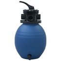 PIASKOWY FILTR BASENOWY Z ZAWOREM 4 DROŻNYM NIEBIESKI 300 MM