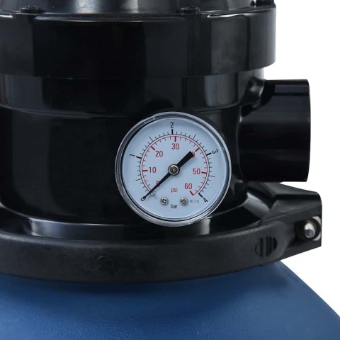 PIASKOWY FILTR BASENOWY Z ZAWOREM 4 DROŻNYM NIEBIESKI 300 MM