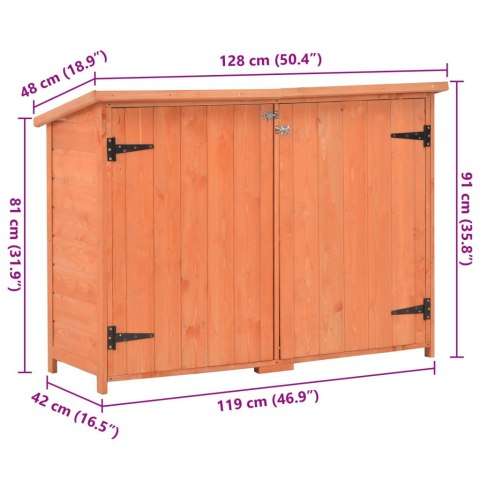 SCHOWEK OGRODOWY 128X42X91CM DREWNIANY