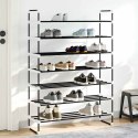 STOJAK NA BUTY Z 7 PÓŁKAMI METAL I PLASTIK CZARNY