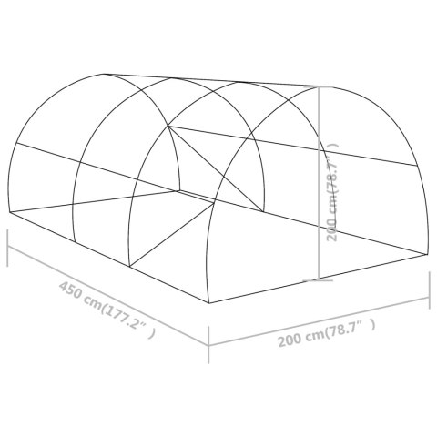 SZKLARNIA OGRODOWA 9 M² 4,5X2X2 M
