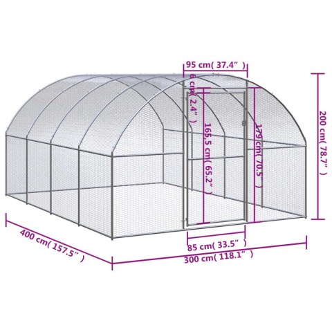 KLATKA ZEWNĘTRZNA DLA KURCZĄT 3X4X2 M STAL GALWANIZOWANA