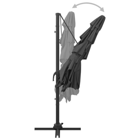 4-POZIOMOWY PARASOL NA ALUMINIOWYM SŁUPKU ANTRACYT 250X250CM