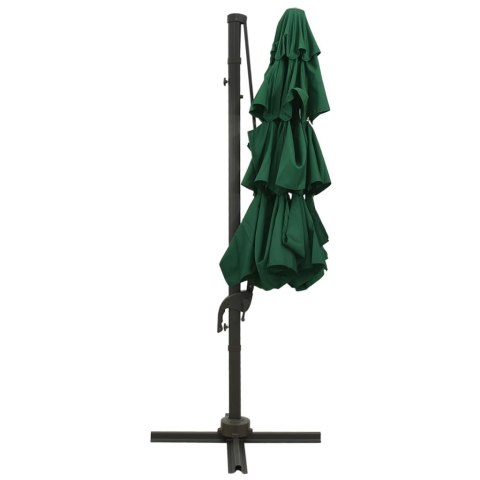 4-POZIOMOWY PARASOL NA ALUMINIOWYM SŁUPKU ZIELONY 3X3M
