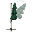4-POZIOMOWY PARASOL NA ALUMINIOWYM SŁUPKU ZIELONY 3X3M