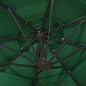 4-POZIOMOWY PARASOL NA ALUMINIOWYM SŁUPKU ZIELONY 3X3M
