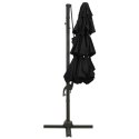 4-POZIOMOWY PARASOL NA ALUMINIOWYM SŁUPKU CZARNY 3X3M