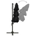 4-POZIOMOWY PARASOL NA ALUMINIOWYM SŁUPKU CZARNY 3X3M