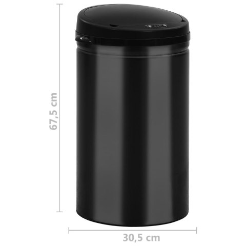 AUTOMATYCZNY KOSZ NA ŚMIECI Z CZUJNIKIEM 40 L STAL CZARNY