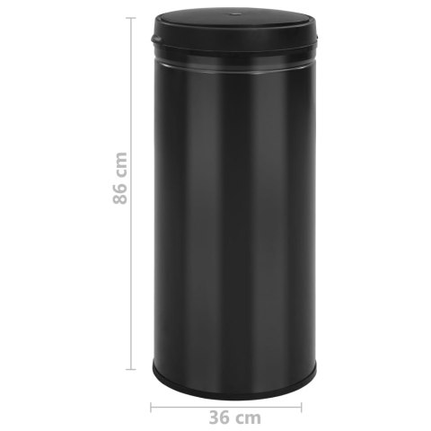 AUTOMATYCZNY KOSZ NA ŚMIECI Z CZUJNIKIEM 80 L STAL CZARNY