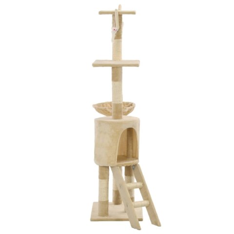 DRAPAK DLA KOTA Z SIZALOWYMI SŁUPKAMI 138CM BEŻOWY